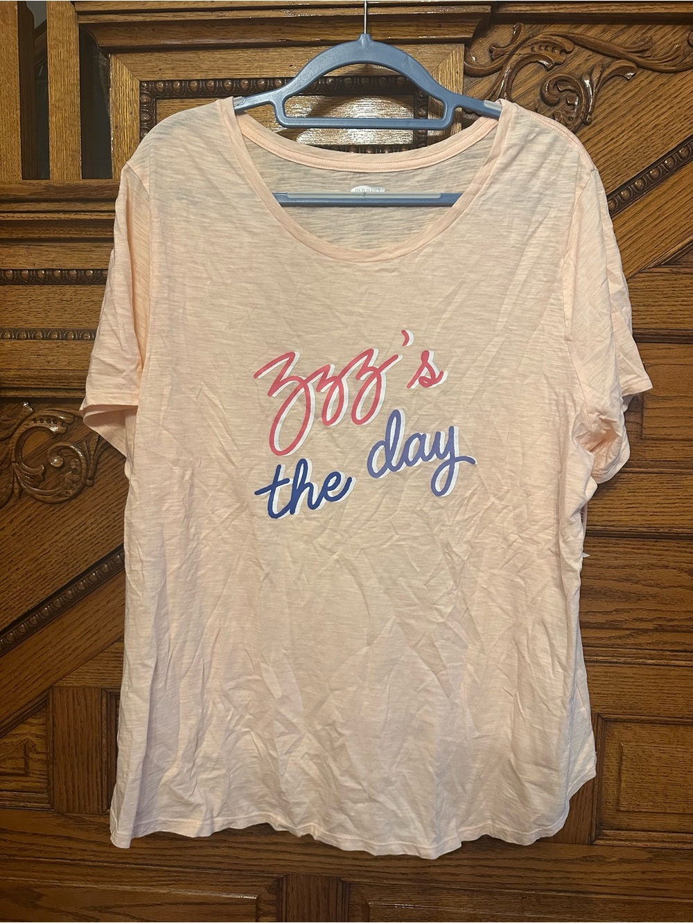 Old Navy Peach Short-Sleeve Graphic Tee - 'zzz's the day'